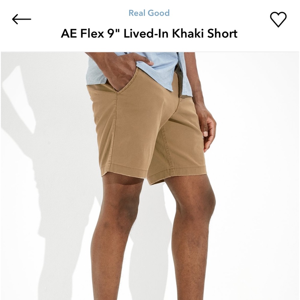 American Eagle Men’s Next Level Flex Khaki short sz 34